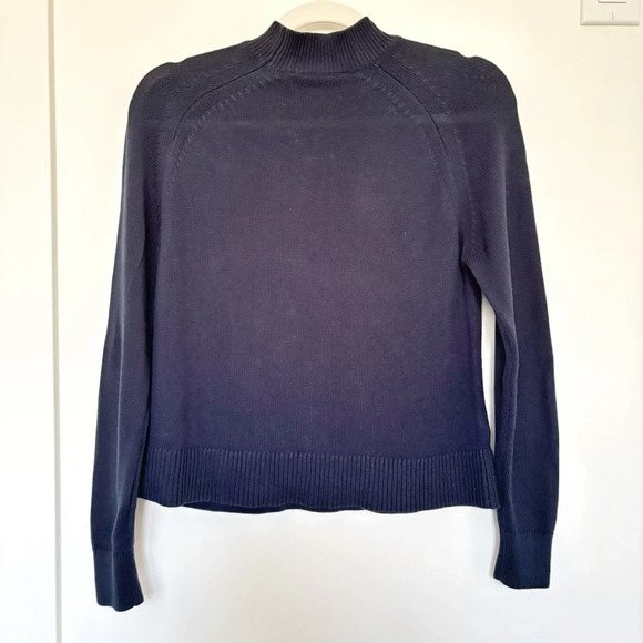 Everlane The Mock Neck Cotton Sweater Navy Blue Size XXS Classic Minimalist - Picture 7 of 10